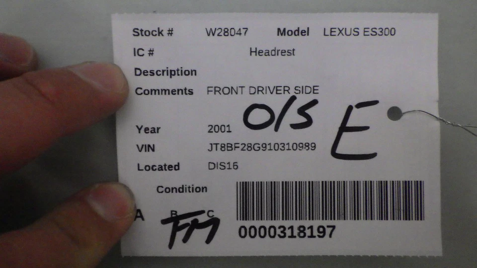 01 LEXUS ES300 reposacabezas Foto 2 de 4