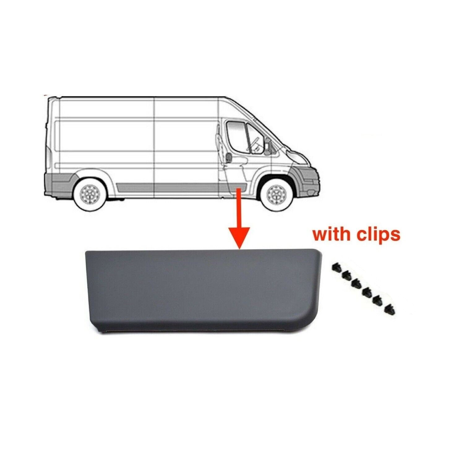 Door Moulding Trim Front Right For Ducato Citroen Relay Peugeot Boxer 8545FC