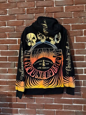 CHRISTIAN AUDIGIER パーカー ブラック Panthers & Crown Zip Hoodie – Christian Audigier