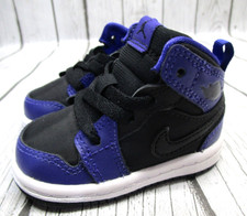 Air Jordan 1 Mid Dark Concord TD Toddler Size 3C 640735-029 Black Purple