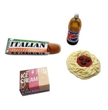 Vintage 1996 Tyco Kitchen Littles Pasta Fun Set Italian Bread Pepsi Ice Cream