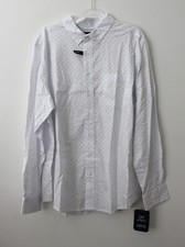 George Men's Long Sleeve Poplin Button-Up Shirt White Size 2XL NWT