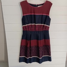 Ann Taylor LOFT Womens Shift Dress Sleeveless Colorblock Multicolor Size 2 Navy