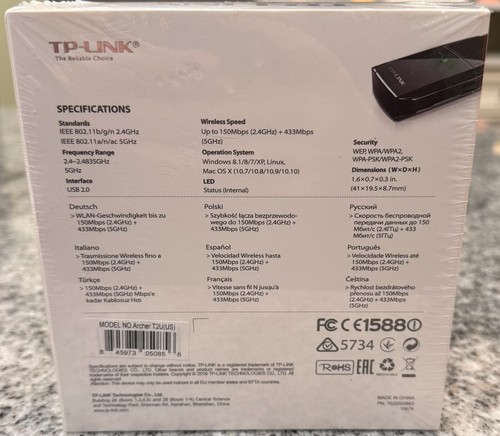 TP-Link - Archer T2U - AC600 Wireless Dual Band USB WiFi Adapter - NEW SEALED - Picture 2 of 7