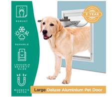 Aluminum Pet Extra Large Dog Cat Magnetic Locking Flap Screen Door Gate