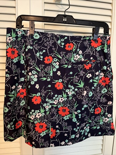 Damen Hagen Golf Skort Größe 4 marineblau Blumenmuster Reißverschluss hinten dehnbare Shorts gebraucht, in einwandfreiem Zustand - Bild 3 von 6
