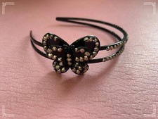Elegant Black Butterfly Rhinestone Headband