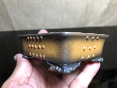 Pottery, Bonsai pot, handmade buttons , milk coffee color, made in VietNam - Picture 6 of 10