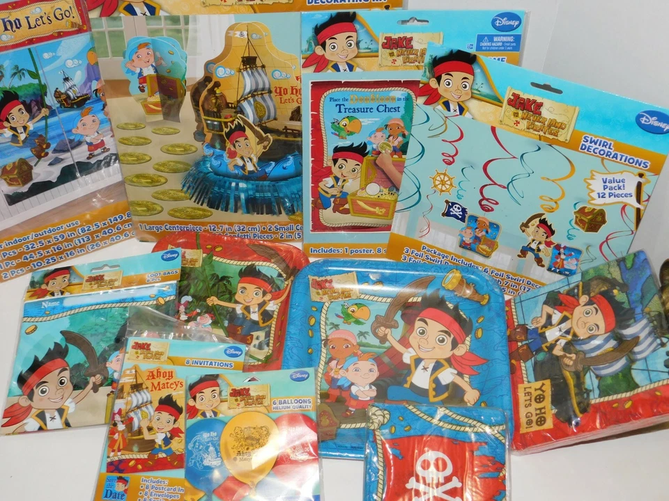 Jake and the Neverland Pirates Birthday Party Plates Decorations Invitations - Изображение 2 из 2