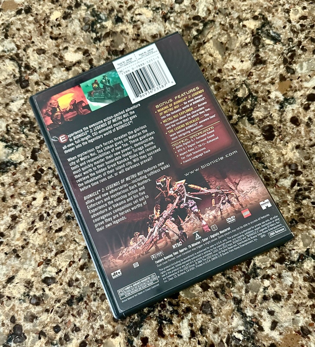 Bionicle 2: Legends Of Metru Nui DVD WITH CASE & COVER ART