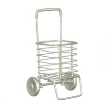 Dollhouse Miniature Metal Grocery Cart Silver EIWF613