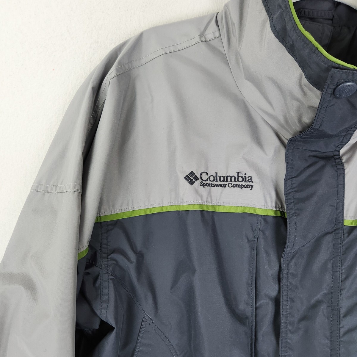 Columbia Jacket Mens Large Gray Interchange Windbreaker Core