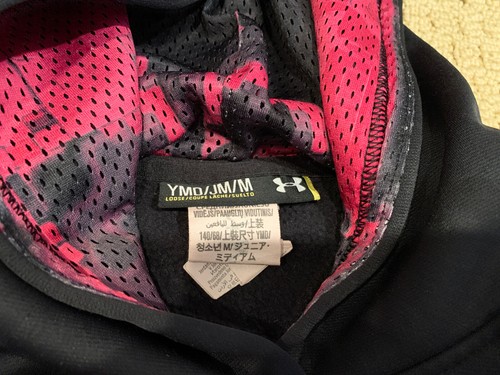 Girl’s Under amour Black Hooded Sweatshirt - Size Youth Medium - Picture 5 of 5