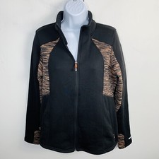 Avalanche Womens Jacket Sz L Black Zip Thumb Holes Athletic Wicking Activewear