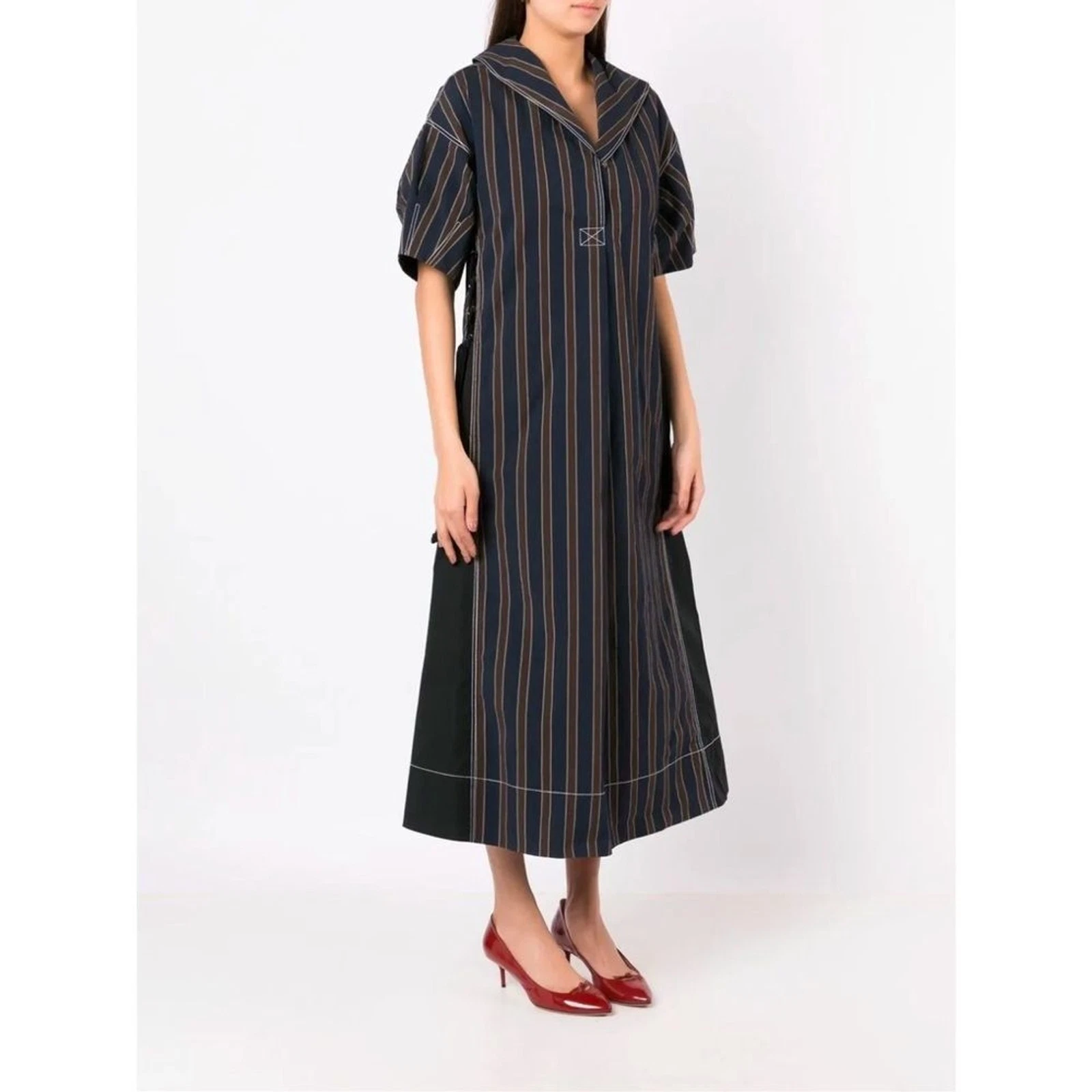 Abito da marinaio a righe Tory Burch taglia 0 vendita al dettaglio $798