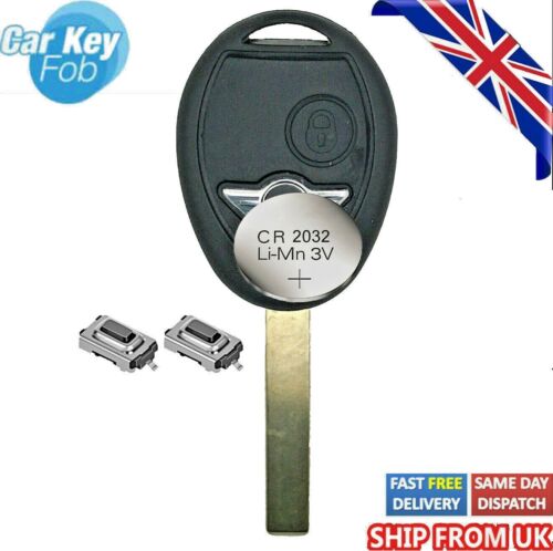 2 boutons télécommande étui clé FOB + batterie pour BMW Mini Cooper 2002 2003 2004 2005 - Photo 1/5