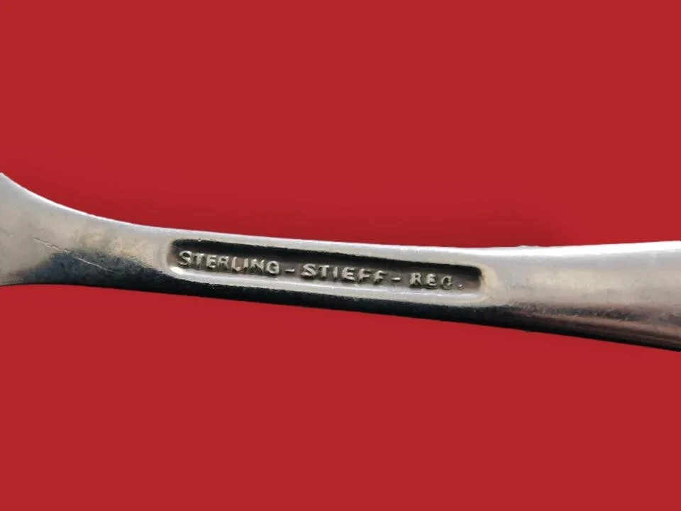 Juego de cucharas de té heladas de plata esterlina Rose by Stieff 12 piezas 7 1/2" Foto 3 de 3