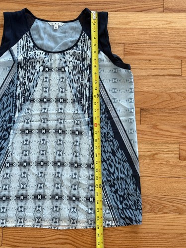 Cabi Blue and White Geometric Patterned Sleeveless Tank Top Size Large - 第 4/7 張圖片