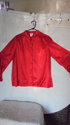 BLAIR, RED , LONG SLEEVE, BLOUSE. SZ LG. BUST  44'' 26' DOWN BACK   DISPLAY MODEL