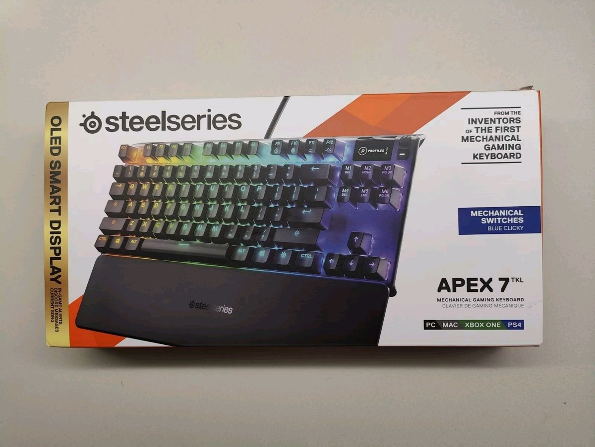SteelSeries Apex 7 TKL (64758) Wired Mechanical Keyboard, Blue