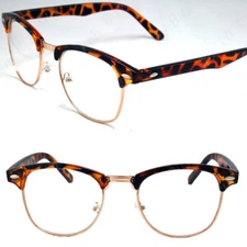 New Clear Lens Glasses Mens Women Nerd Horn Frame Fashion Eyewear Designer Retro