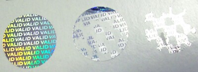 VA20 100 to 1000 VALID 3/4'' Round Hologram Product Protection Label Stickers