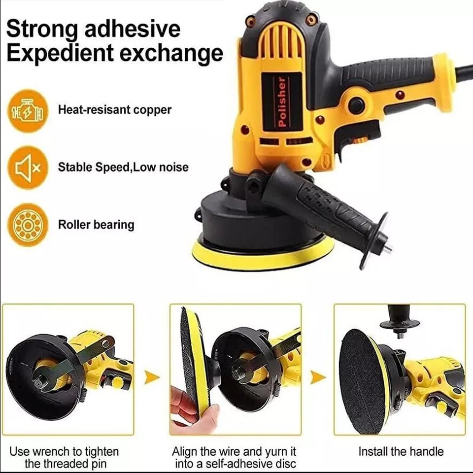 Car Polisher Buffer Sander Polishing Machine Kit Waxing Tool 5" Buffing