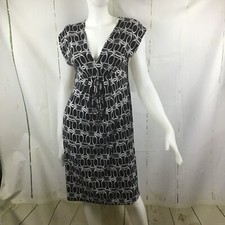 Michael Kors Women’s Black/White Abstract Cap Sleeve Knee Length Dress Sz. M