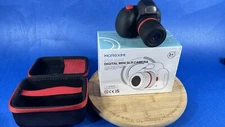 MOREXIMI Black Red Portable Digital Mini SLR Camera For Kids Age 3+ with case