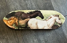 Horse Soft Grooming Brush Art Equestrian Wooden Handle Equine UNUSED Barn Décor