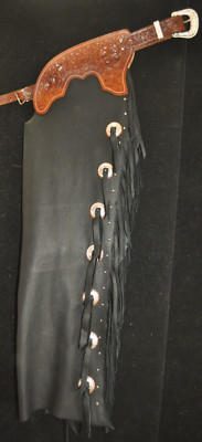 Chaps équitation Western Adulte Chaps En Cuir Sur Mesure Pour équitation / Chasse - Fabriqué Aux USA - Marque R Bar K - Neuf Pour Adulte Custom Made English Chaps