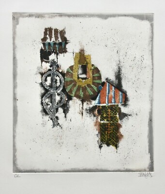 Johnny Friedlaender (1912-1992) signierte Farbradierung ''Regne vegetal IV'', 1983