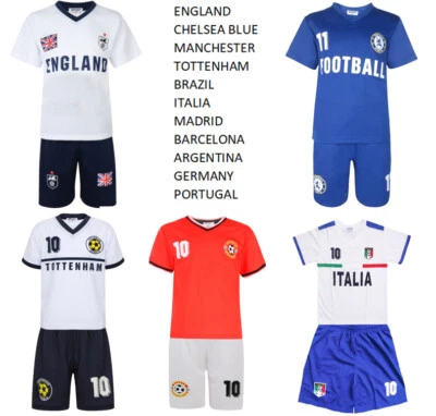 ATTITUDE COLLECTION BOYS N GIRLS FOOTBALL KIT SHORT SETS 2-14 years #FOOTBALL