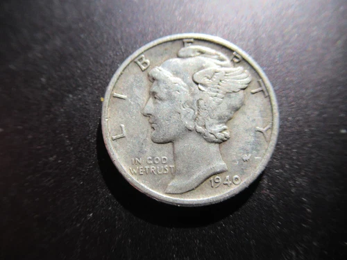 1940 D Silver Mercury Dime F-VF FREE SHIPPING k