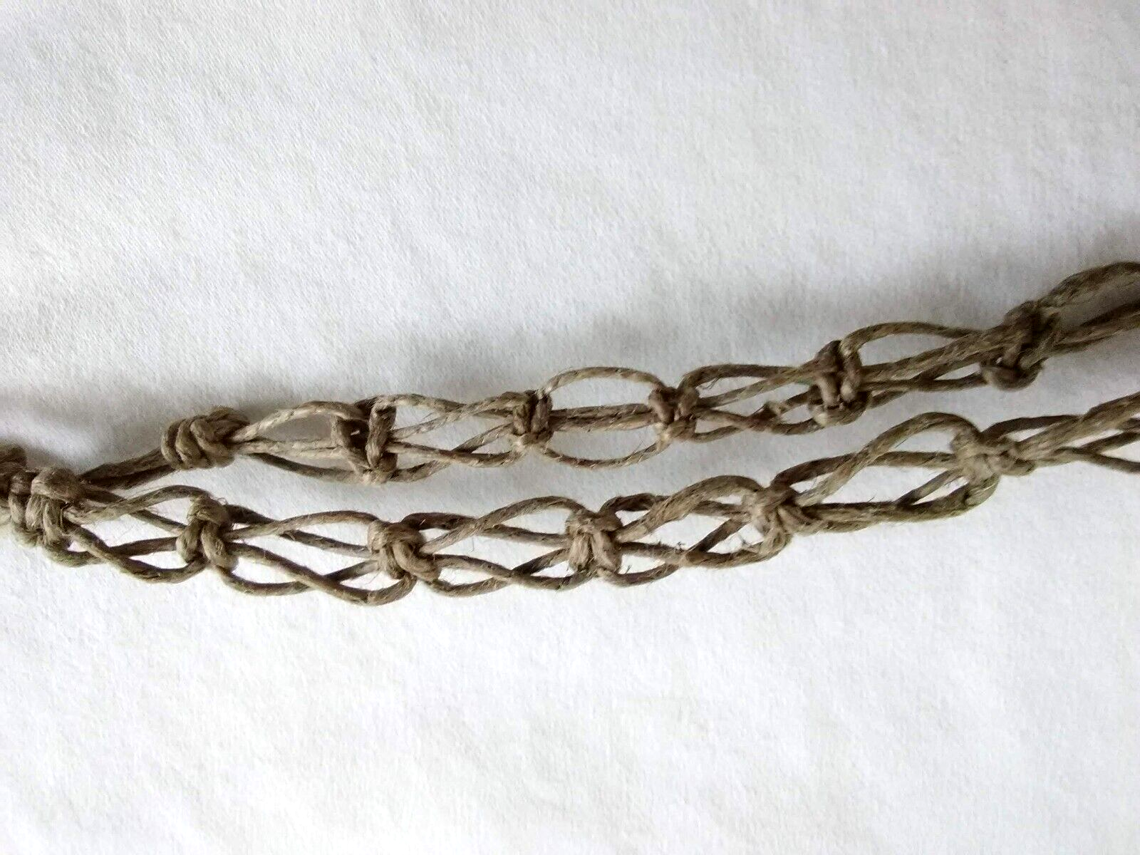 Anklet Natural Macrame Hemp Taupe  Unisex 10.5- 12