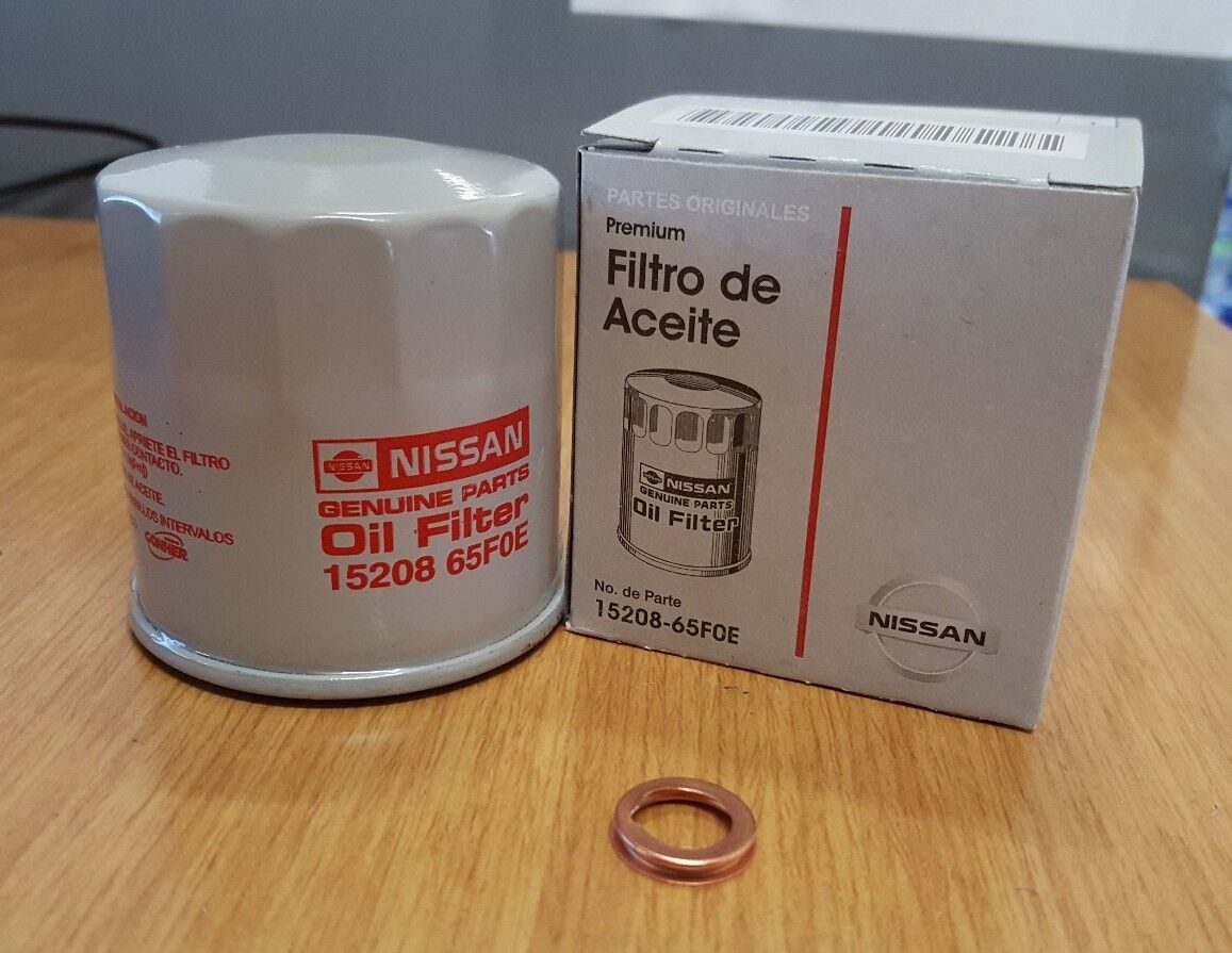 OEM NISSAN OIL FILTER 15208-65F0E WITH DRAIN PLUG WASHER