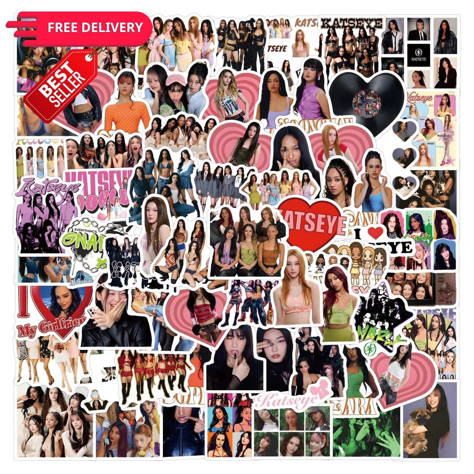 120Pcs Katseye Stickers, Waterproof Vinyl Stickers for