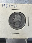 1951-D 90% SILVER Washington Quarter