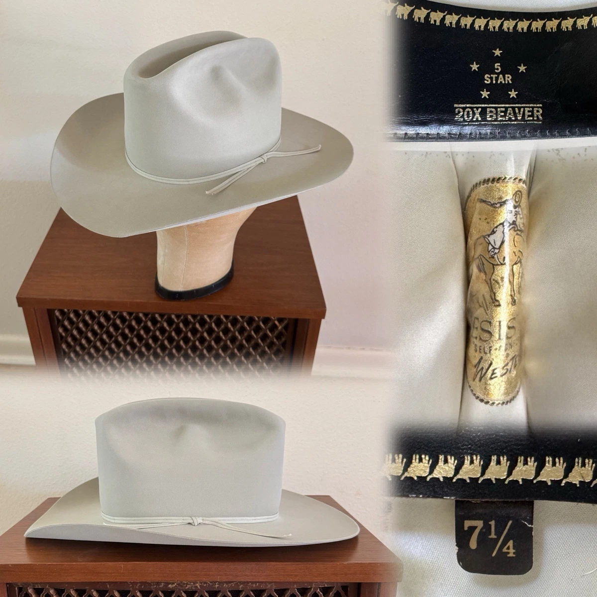 Beaver Cowboy Vintage Men's 7 1/4 Size for sale | eBay