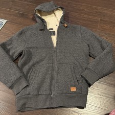 Men  s Buffalo David Bitton Sherpa-lined Hooded Zip Sweater - Heather Charcoal, M