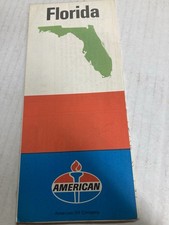 AMERICAN OIL FLORIDA ROAD MAP  1971   18"X 25" NICE CONDITION