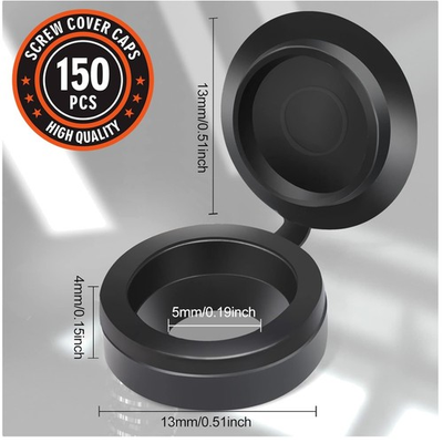 #ad Decorative Black Snap Washer Caps 150 PCS Screw Tops $24.99