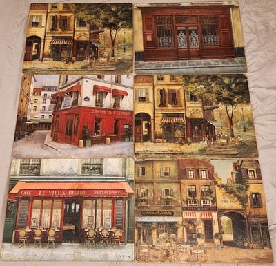 Lot Of 6 PIMPERNEL PARIS STREETS, CAFE. PARISIAN, FRANCE. CORK BACKING, VGC