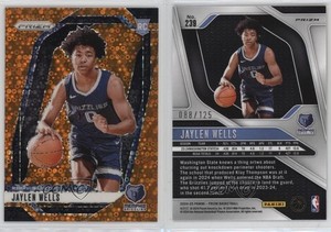 2024-25 Panini Prizm Fast Break Orange Prizm /125 Jaylen Wells #239 Rookie RC