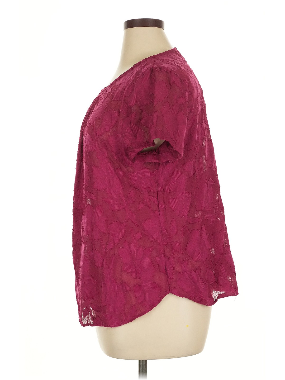 Van Heusen Women Red Short Sleeve T-Shirt XL thumbnail 4