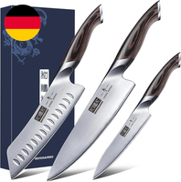Hoshanho Messerset 3 Teilig, KüChenmesser Set Aus Edelstahl, Messer Kochmesser S