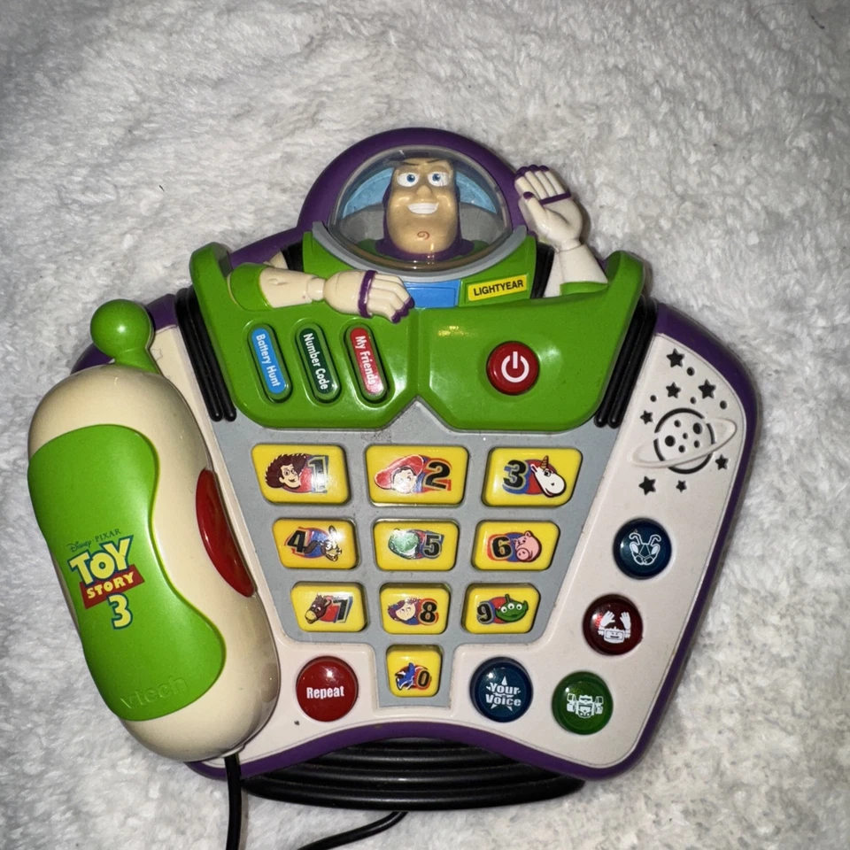 Toy Story 3 Buzz Lightyear Vtech Interactive Learning Phone Works - Image 2 of 3