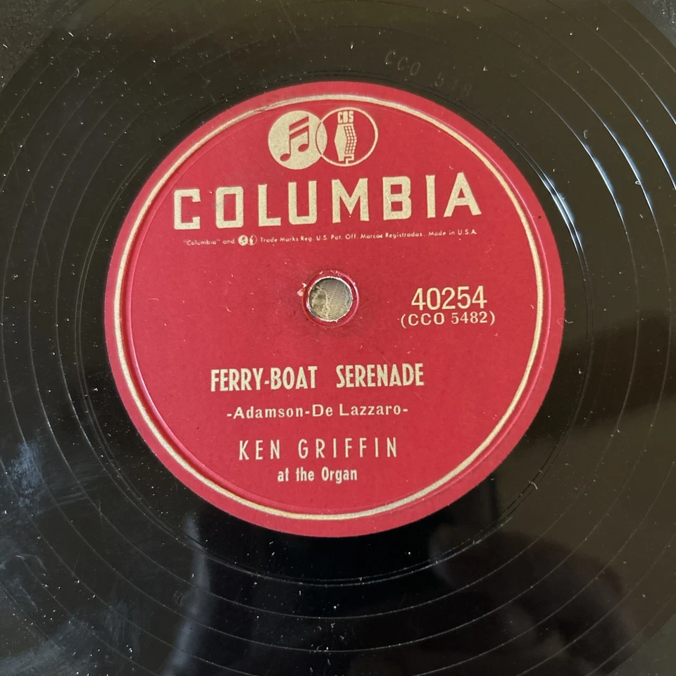 2-Ken Griffin-Columbia Records 40254/40184-FERRY BOAT/BEST TO YOU-78 RPM VG+ Foto 2 de 4