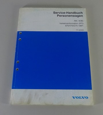 1997 Volvo S70 / V70 / C70 Traffic Information RTI Workshop Manual Function