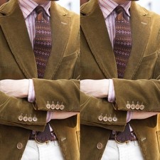 Corduroy Men's Suits Formal Business Party Wedding Groom Wear Men Blazers